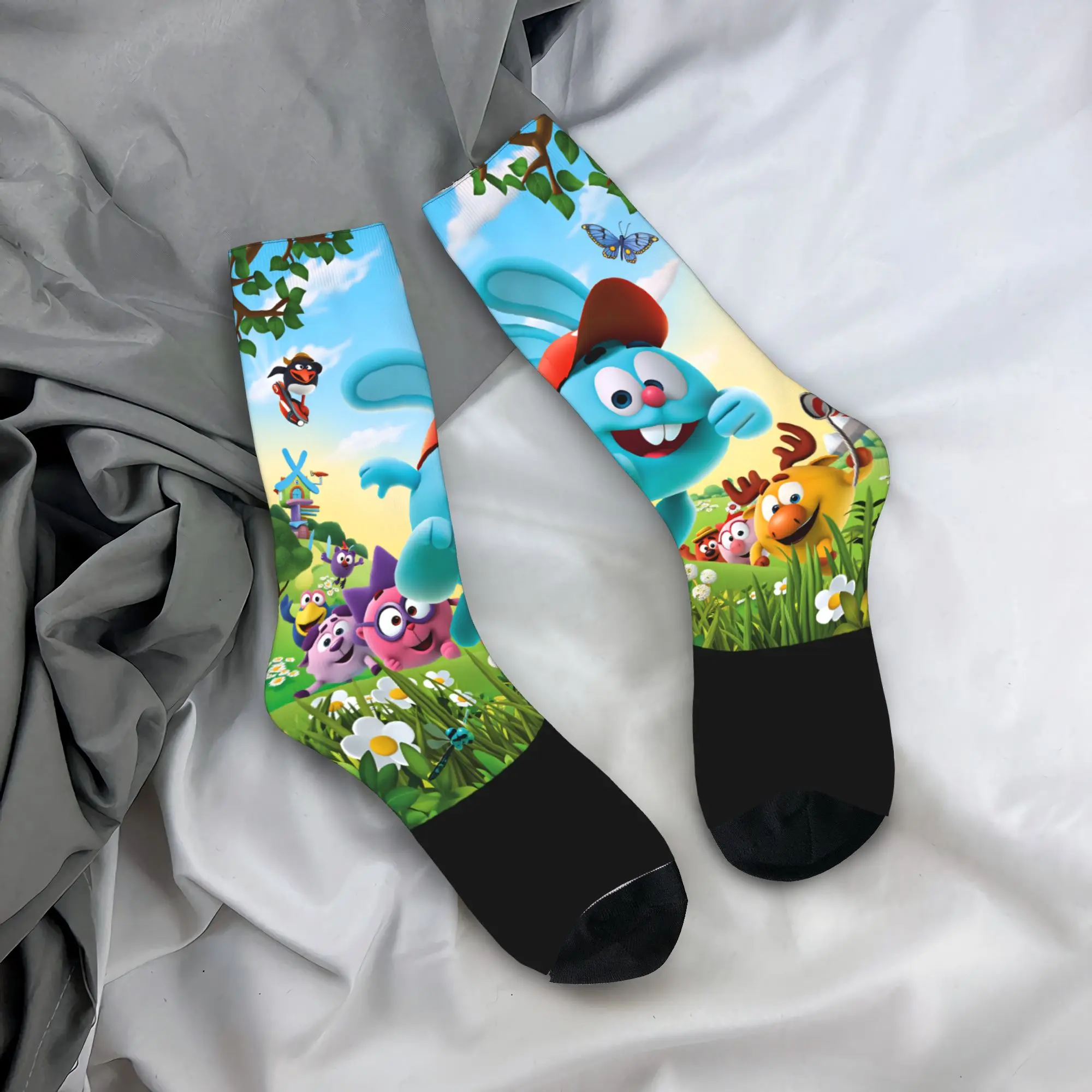 

Cartoon S-Smeshariki Stockings Design Casual Socks Autumn Anti Slip Socks Women Men Climbing Soft Breathable Socks
