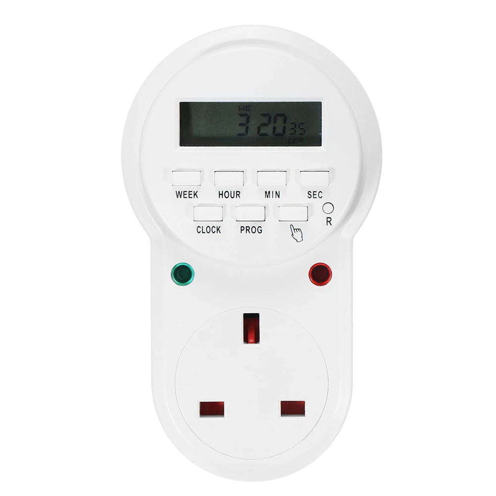 

Programmable Timer Socket Digital Plug Household Appliances Fish Tank Heater Wall Switch Rechargeable Backup