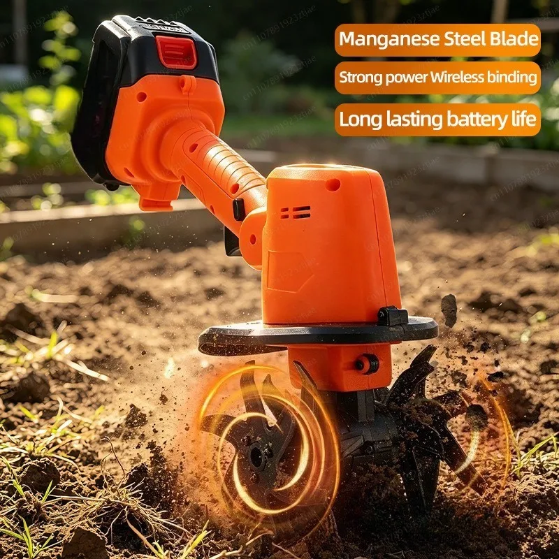 Mini Tiller Cultivator – Small Garden Rotavator for Weeding, Soil Loosening & Plowing, Home Use Hoeing Machine
