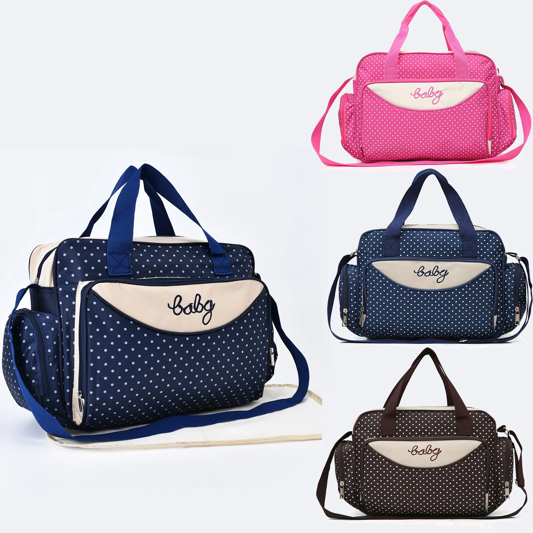 Polka Dot printed large capacity Mommy bag Going out portable mother-and-baby bag hand bill of Lading shoulder diaper bag