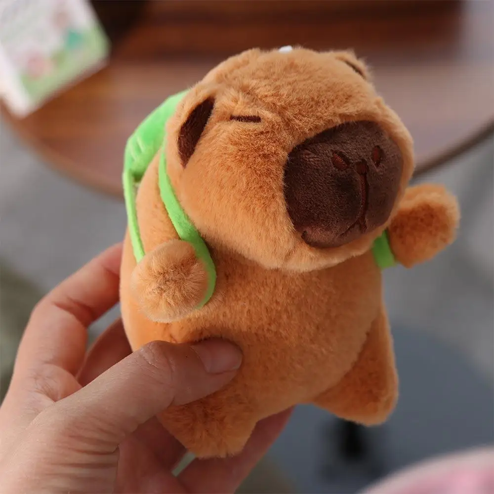 Capybara Simulation Capibara Keychain Frog backpack Simulation Capybara Plush Pendant Soft Cloth Doll Capybara Plush Toy Kids