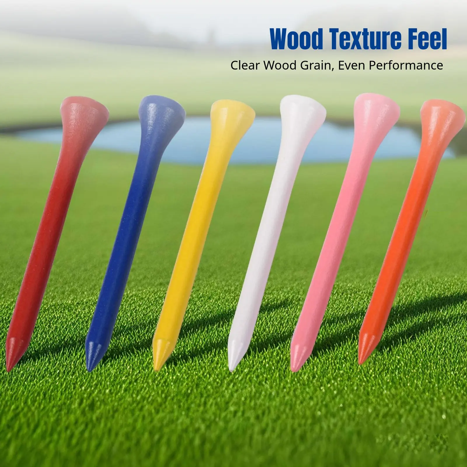 Golf Tee, Colorful Wooden Ball Holder, Mixed Color Bag, Outdoor Sports Accessory