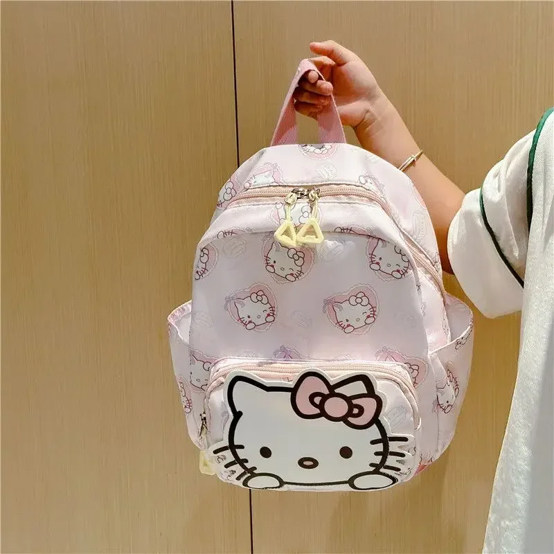 Kawaii Toddler School Backpack for Kid Girl Mini Size Nylon Cute Cartoon Hello Kitty Pattern School Bag for Kindergarten Student