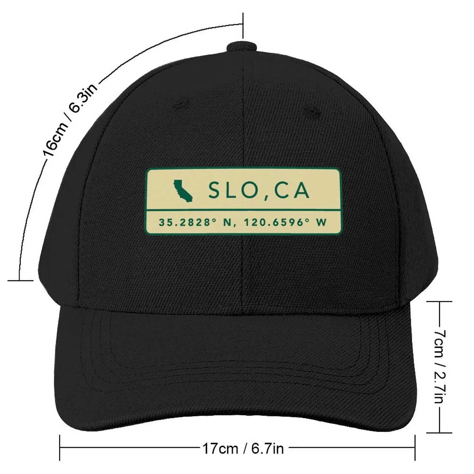 San Luis Obispo, Ca Coordinates Cal Poly SLO Baseball Cap New In The Hat Designer Hat Snapback Cap Women's Hats 2024 Men's