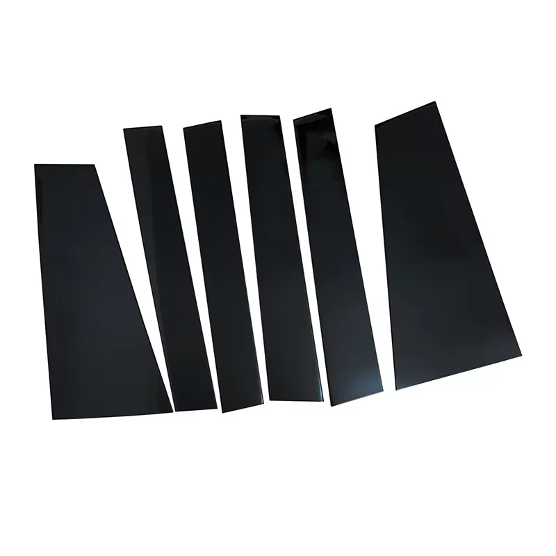 6pcs Glossy Black Door Window Pillar Posts Decal Car Sticker Accessories Cover Trim Fit For Toyota Sienna 2021 2022 2023 2024