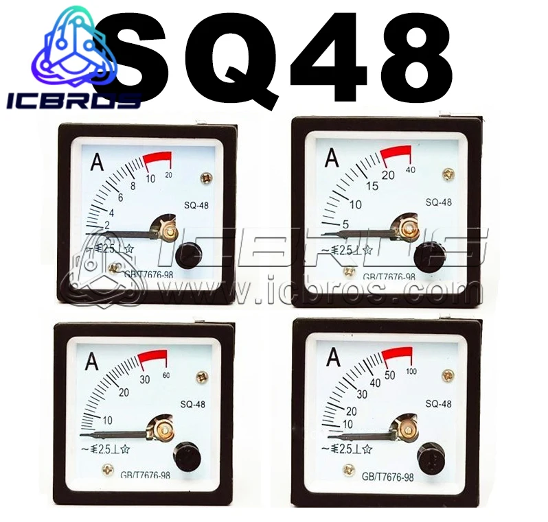 99T1 Instrument SQ48 Pointer AC Ammeter 1A 2A 3A 5A 10A 15A 20A 30A 40A 50A 10A 15A 20A 25A 30A 40A 50A 75A 100A 150A 200A 250A