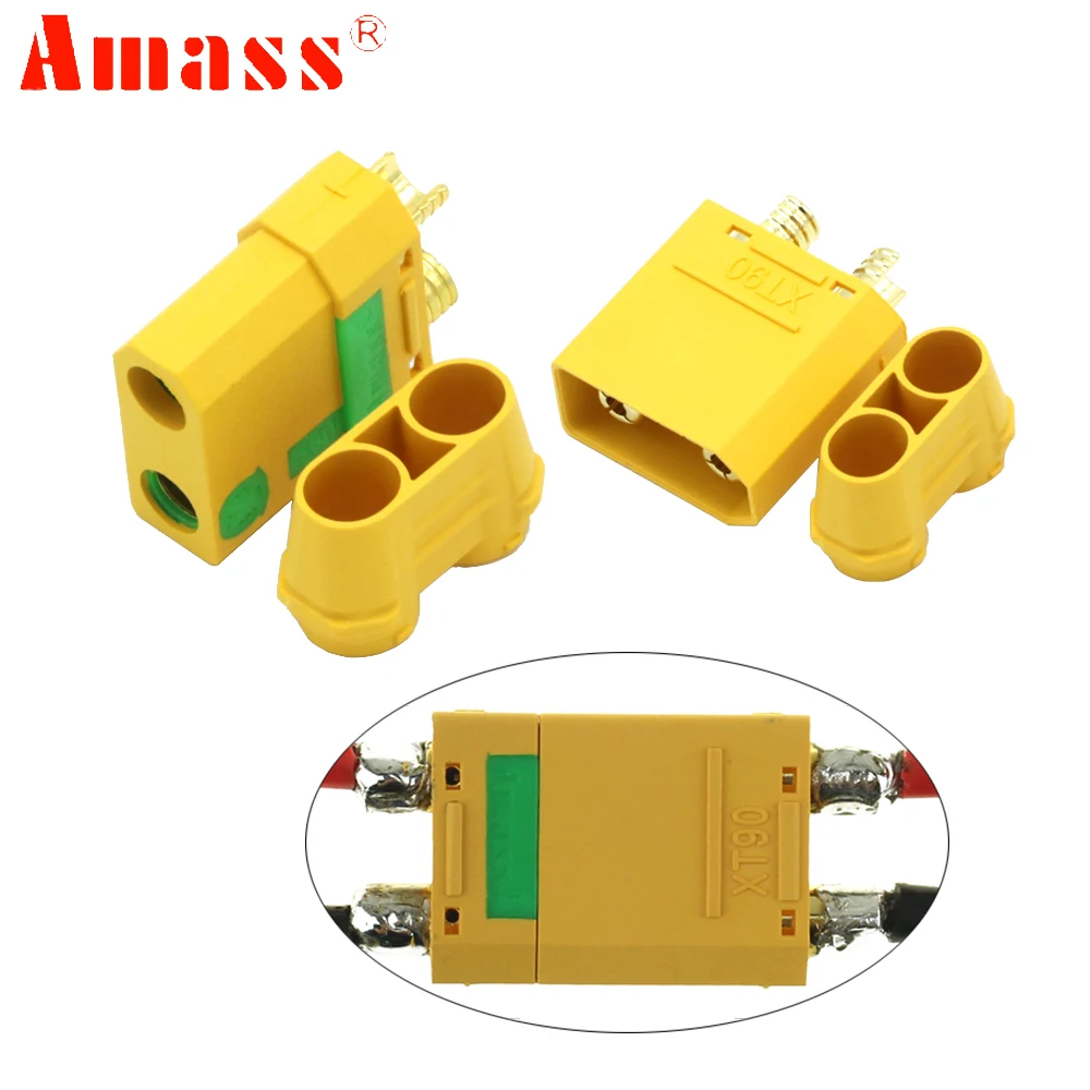 Amass XT90S XT90-S Bullet Connector Male/Female Anti Spark For Lipo Battery Connector FPV Drone Quadcopter Car Truck Toys