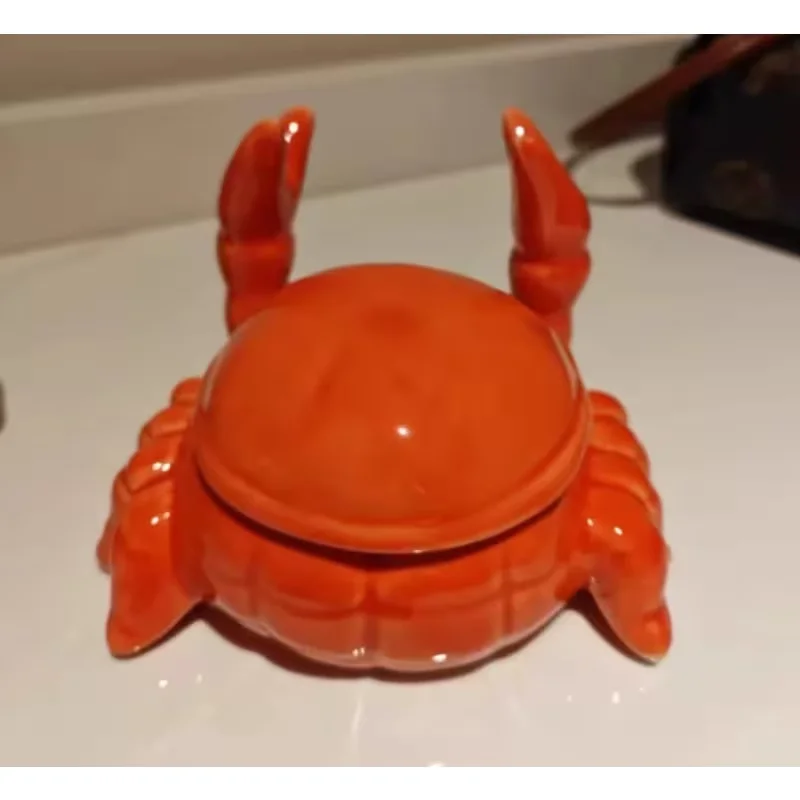 

Charming Crab with Lid - Fly-Proof,Ideal for Home & Office Decor, Perfect for Tea Lovers, Office Decor Accessory,Durable Ceramic