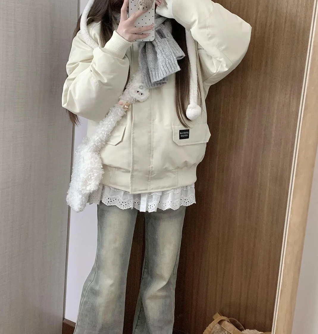 

Parkas Yellow Womens Autumn Wearable Anti-Static Cotton Fluff Athleisure Exquisite Wrap Downcotton-Padded Patchwork Soft Popular