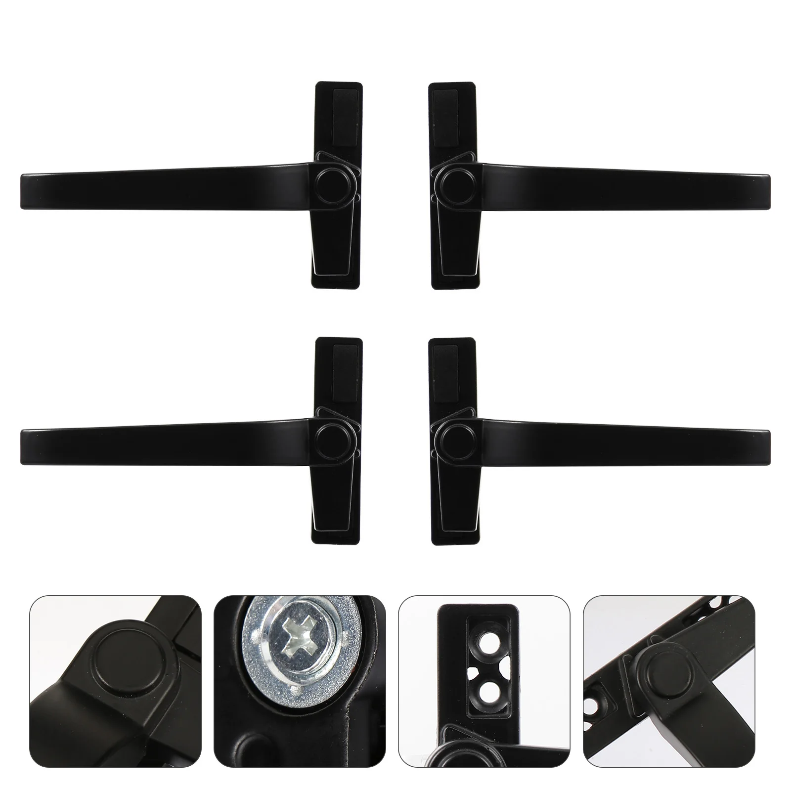 

4 Pcs Window Handle Alloy Modern Door Lock Gate Pull Accessories Aluminum Pulls