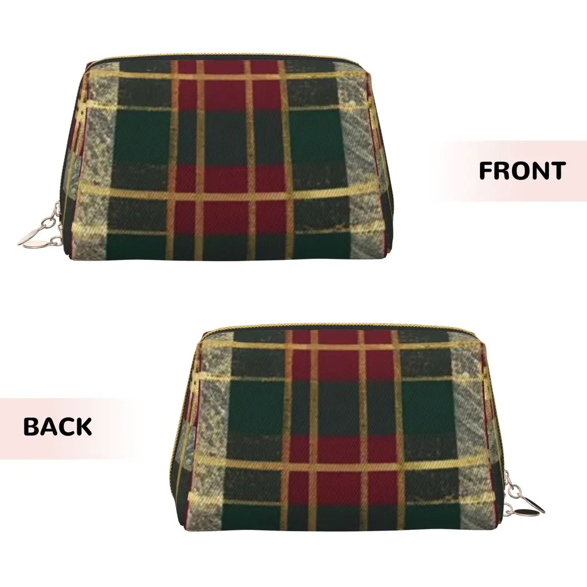 Popular Tartan Plaid Geometric Gingham (7) Women Cosmetic Bag Travel Makeup Organizer Pouch Toiletry Storage Dopp Kit Box