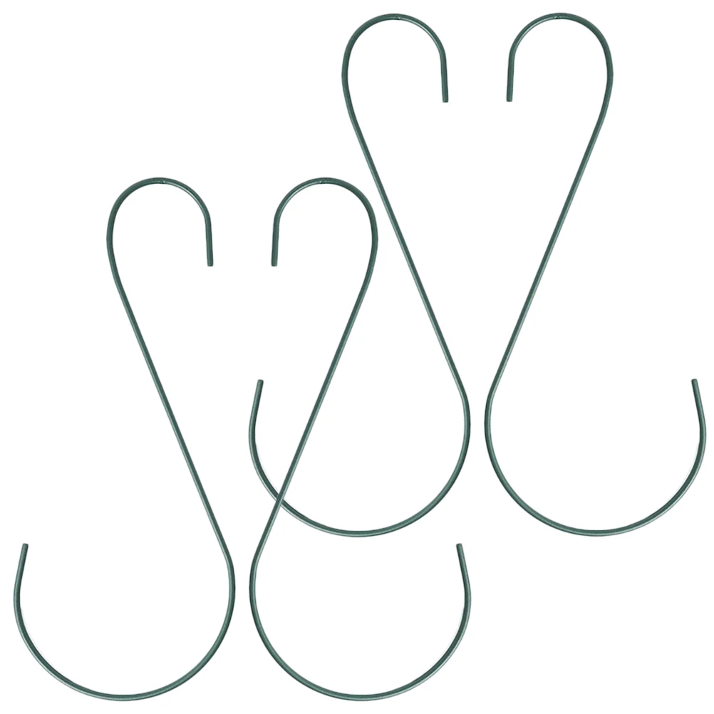 

4pcs Shaped Hooks 12 Inch Metal Green Hanging Garden Hook Plant Hanger Outdoor Balcony Bonsai Flowerpot Bracket Durable Smooth