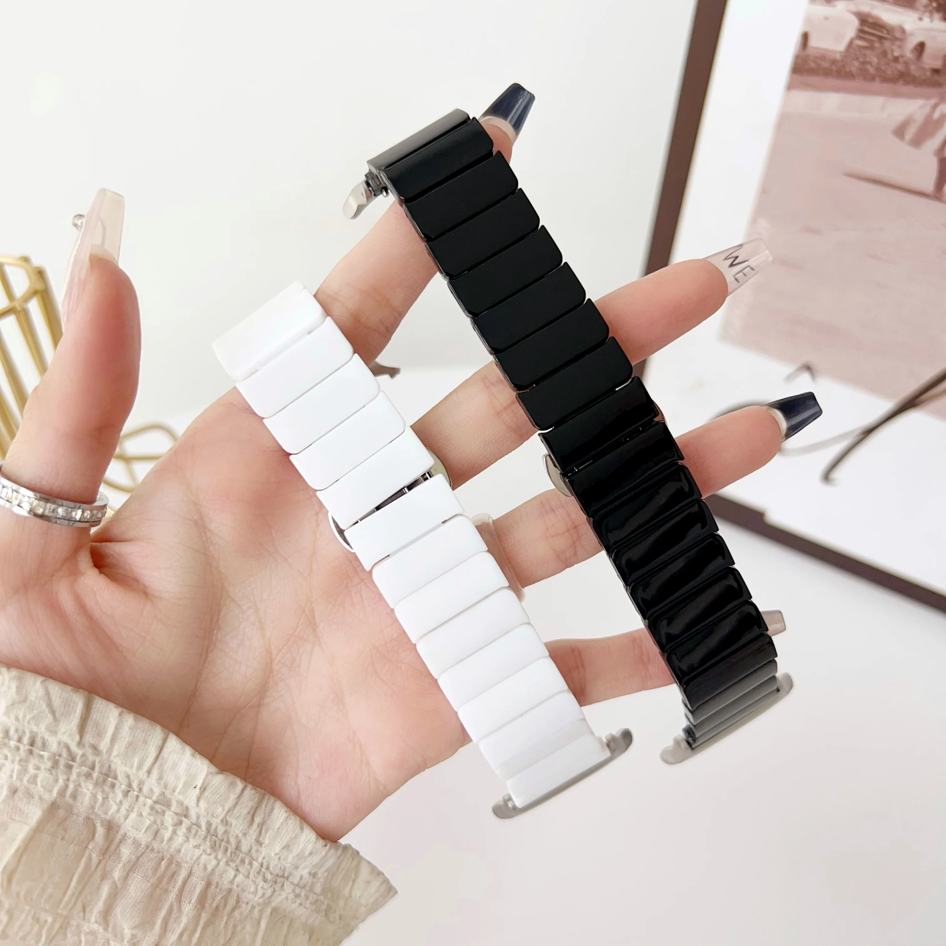 حزام راتنج شفاف للنساء ، شريط ساعة شفاف ، حزام إبزيم للسيدات ، سامسونج جالاكسي 7 الترا ، 47 top