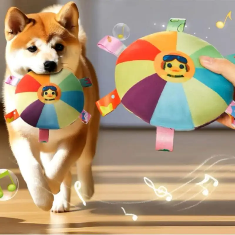 Juguete de Peluche para Perro Taggy Frisbee, Juguete Masticable Interactivo para Mascotas, Suave para la Dentición