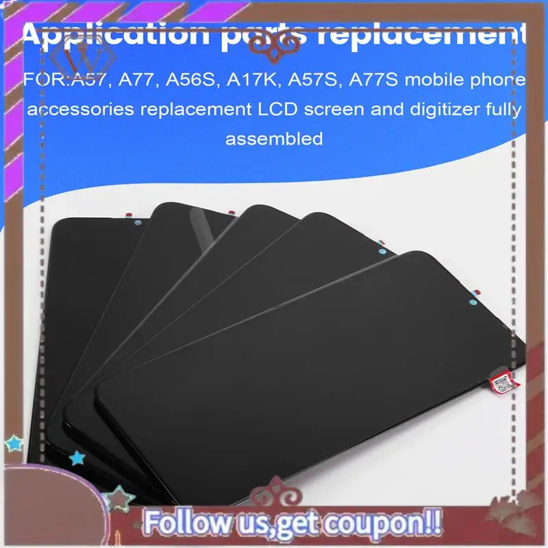 ABBG-5 Pcs Phone Screen Replacement LCD Screen Display Assembly For OPPO A57 A77 A56S A17K A57S A77S Accessories