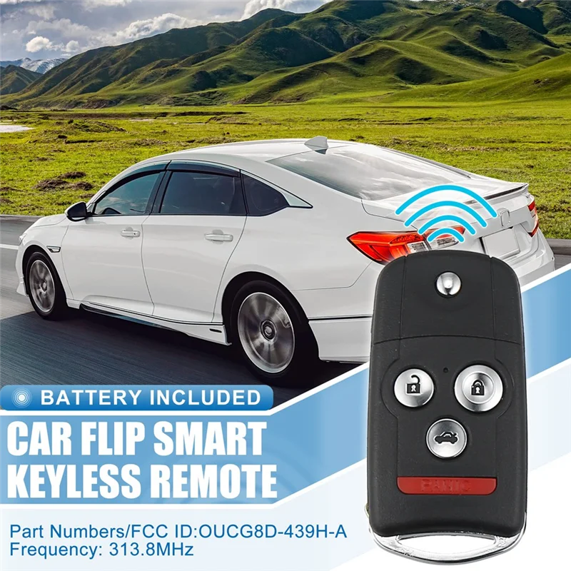 

NEW-4 Button Keyless Entry Remote Control Replacement Key Fob Smart Fob OUCG8D-439H-A For Acura TL 2007-2008 313.8Mhz 46Chip
