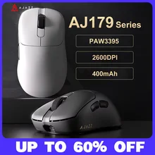 AJAZZ AJ179 PRO PAW3395 Lightweight Wired Wireless Mouse with Magnetic Charging Base Ergonomic Macro Gaming Mouse for PC Laptop