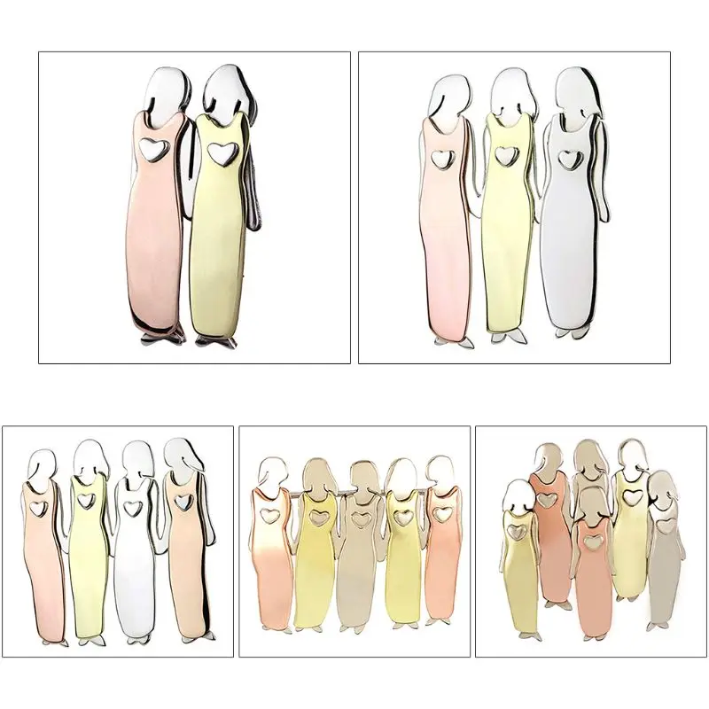 

2023 New 2/3/4/5/6 Charm Pin Women Pins Sister Brooches Gifts for Family Women