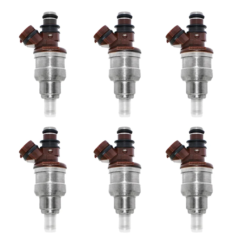 

OB-Set(6) Fuel Injectors Silver Fuel Injectors For 1989-1995 Toyota 4Runner Pickup T100 3VZE 3.0L V6 23250-65020 23209-65020