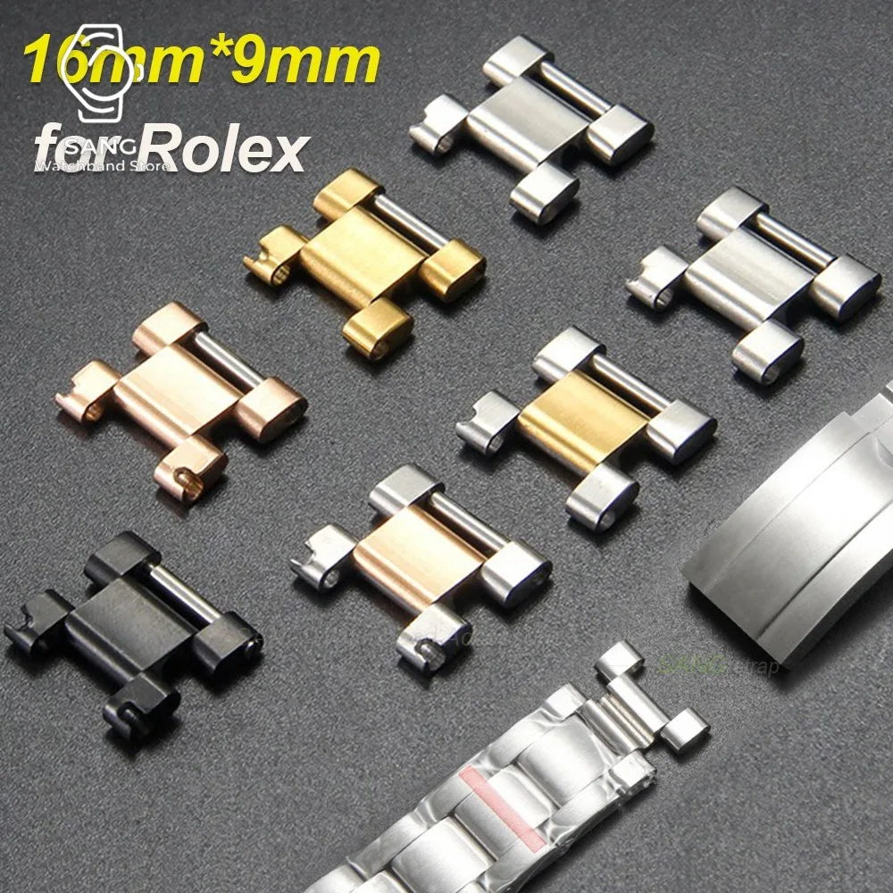 Straps End Link Tail Pieces Accessories for Rolex Daytona GMT Submariner Water Ghost 16x9mm Stainless Steel Link End Connectors