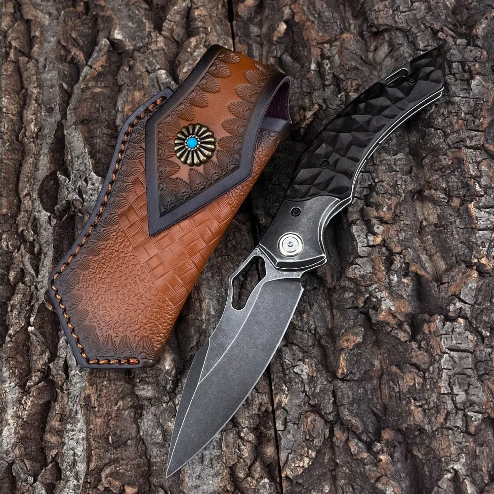 

Utility EDC Pocket Knife Exquisite Knife New Style Professional Folding Knife D2 Blade Ebony Wood Handle Fishing Multi Tool