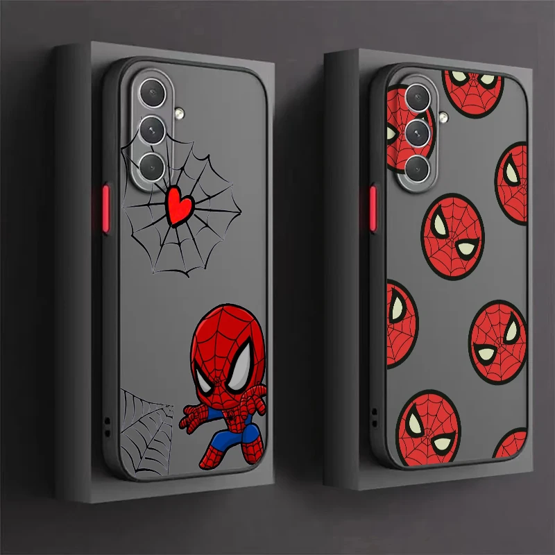 

Spider Man Marvel Fashion Cool Frosted Translucent For Samsung Galaxy S24 S23 S22 S21 S20 FE S10 S9 S8 Plus Ultra Pro 5G Cover