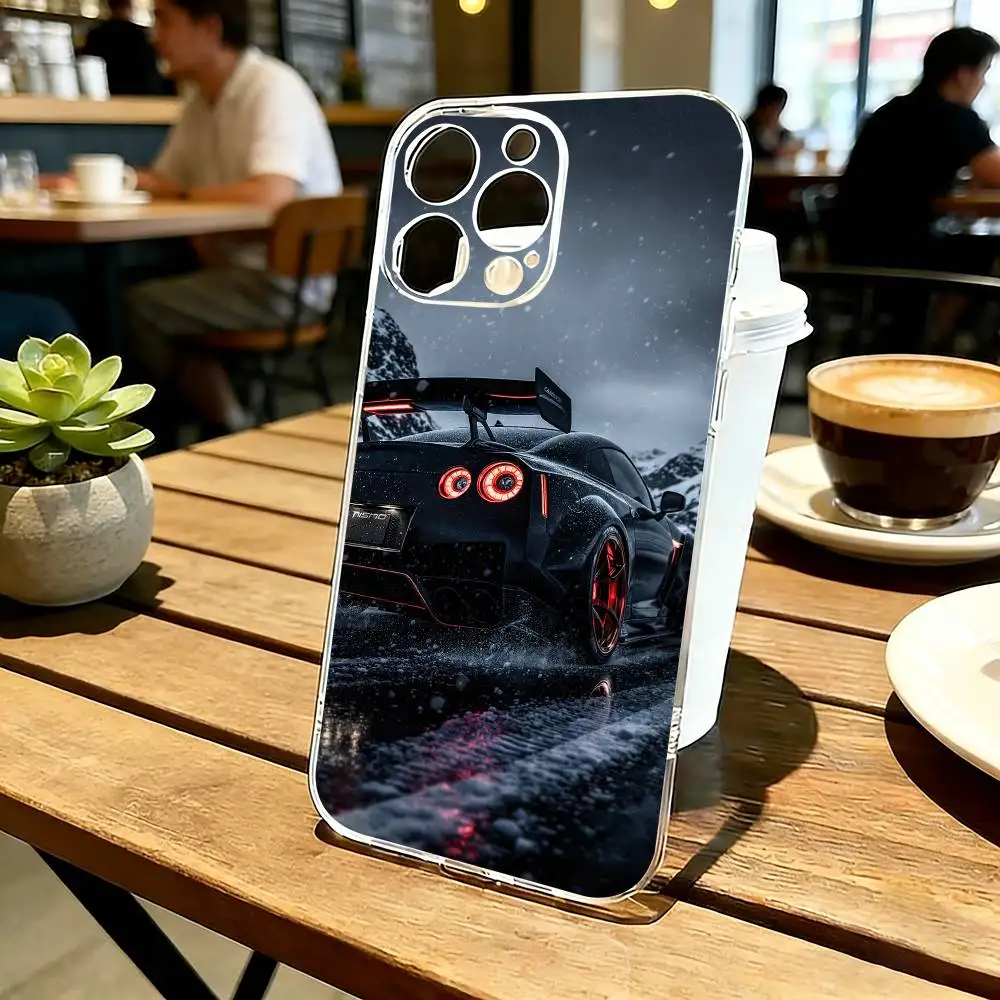 

GTR Sport Car R35 Phone Case Transparent Silicone Soft For iPhone 17 16 15 14 13 12 11 Mini Pro Max Plus