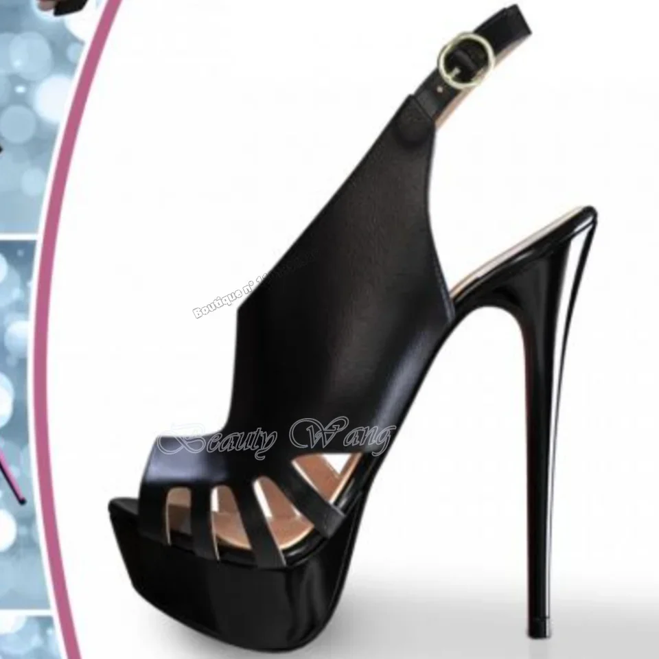 

Black Hollow Peep Toe Sandals Solid Sexy High Thin Heel Shoes for Women High Heels Shoes on Heels 2023 New Zapatillas Mujer