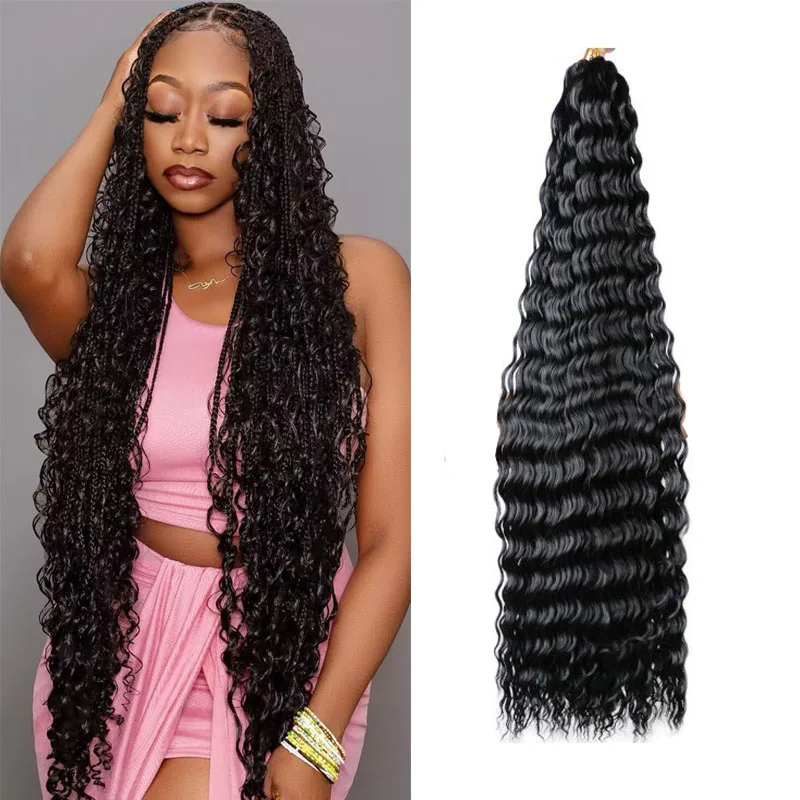 

30Inch Synthetic Crochet Braid Hair for Women Curl Kinky Braiding Hair Extension Blonde Ombre Brown Hair