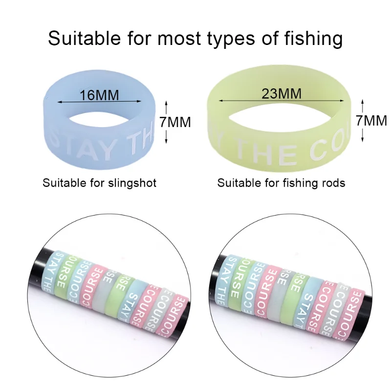 Luminous Fishing Rod Anti-skid Circle Silicone Handle Wrapping Belt Absorbing Sweat Belt Anti-Slip Tape Fishing Accessories