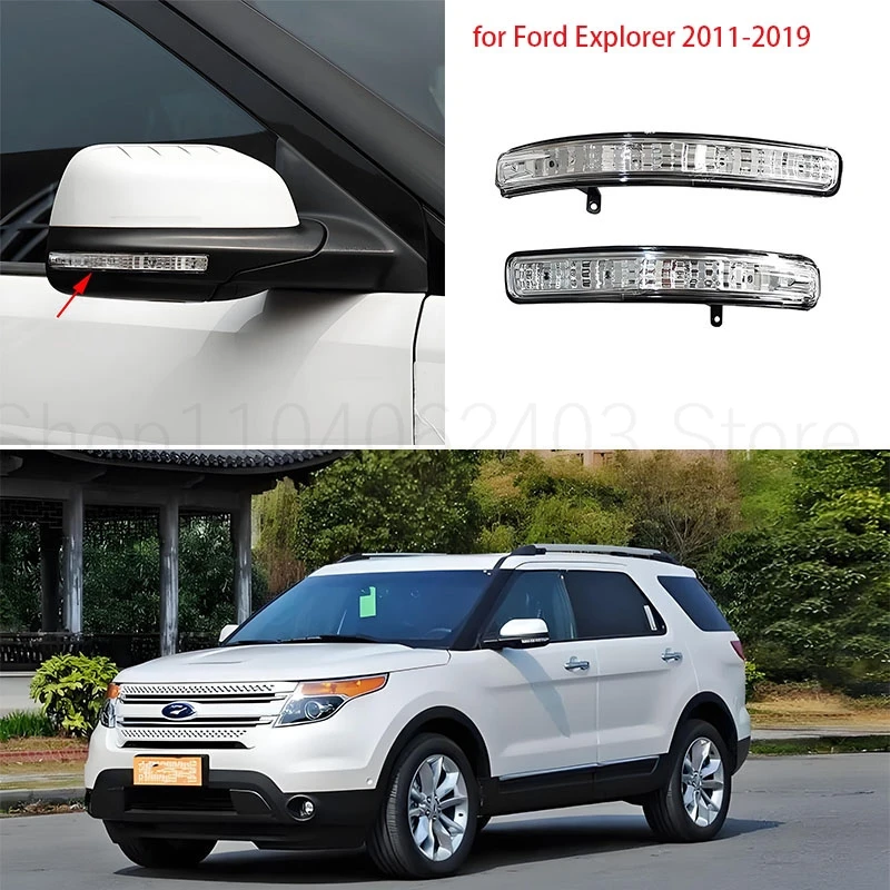 

LED Side Rearview Mirror Turn Signal Lamp Fit For Ford Explorer 2011-2019 BB5Z-13B375-A, BB5Z-13B374-A Car LED Reversing Light