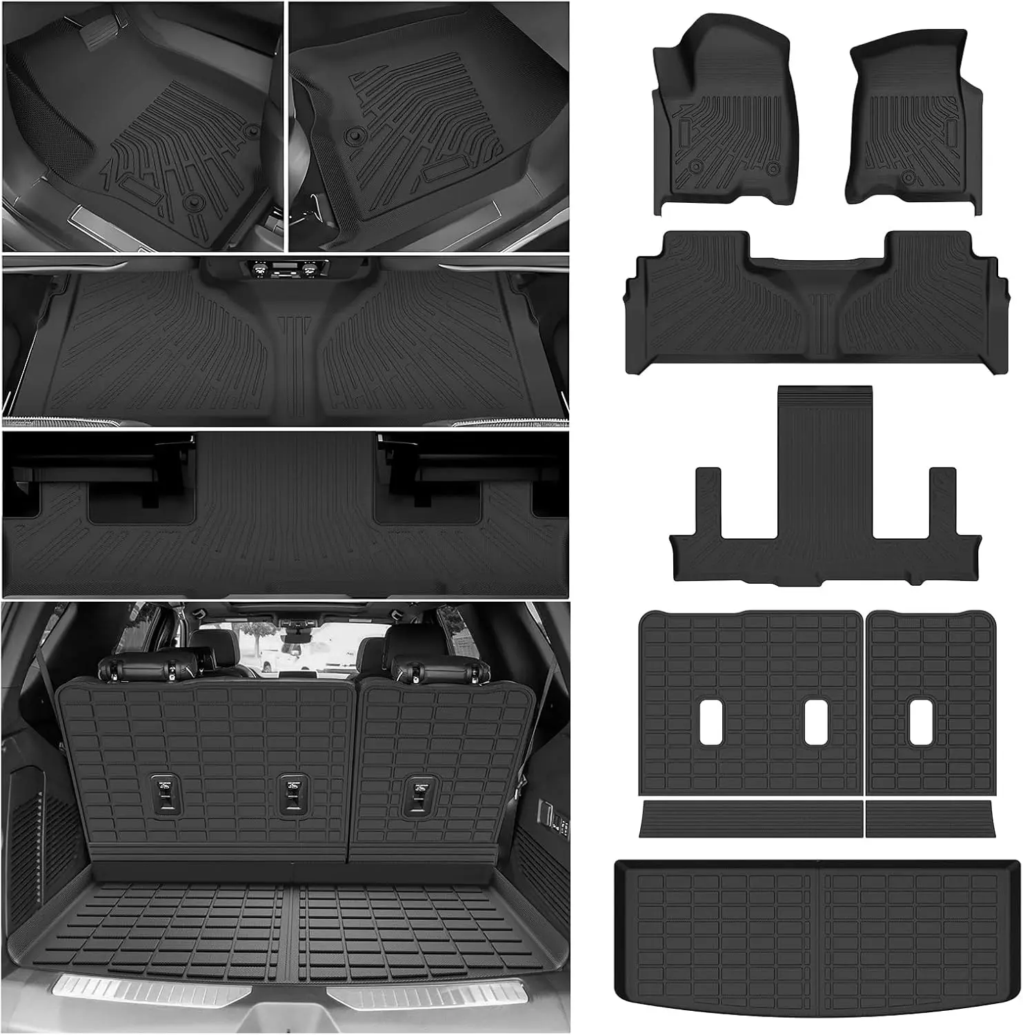 

Custom All-Weather Floor Mats Set for 7-Seater SUVs (2021-2026 Models) - Includes Cargo Liner & Backrest Cover