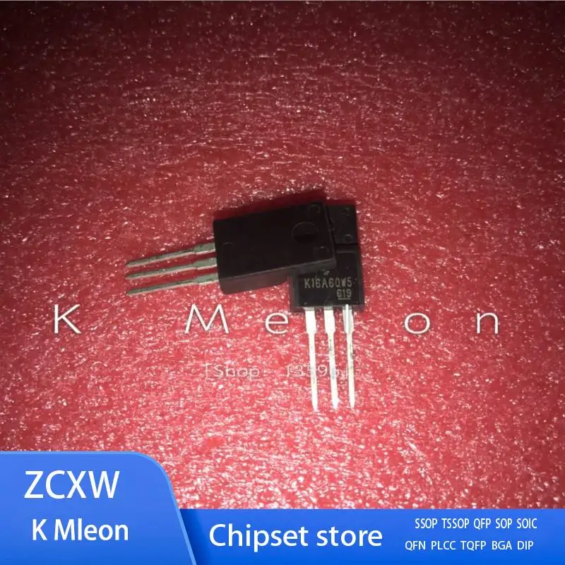 5PCS-20PCS/LOT   TK16A60W5 K16A60W5 TK16A60W K16A60W TO-220F 20A 500V  MOSFET