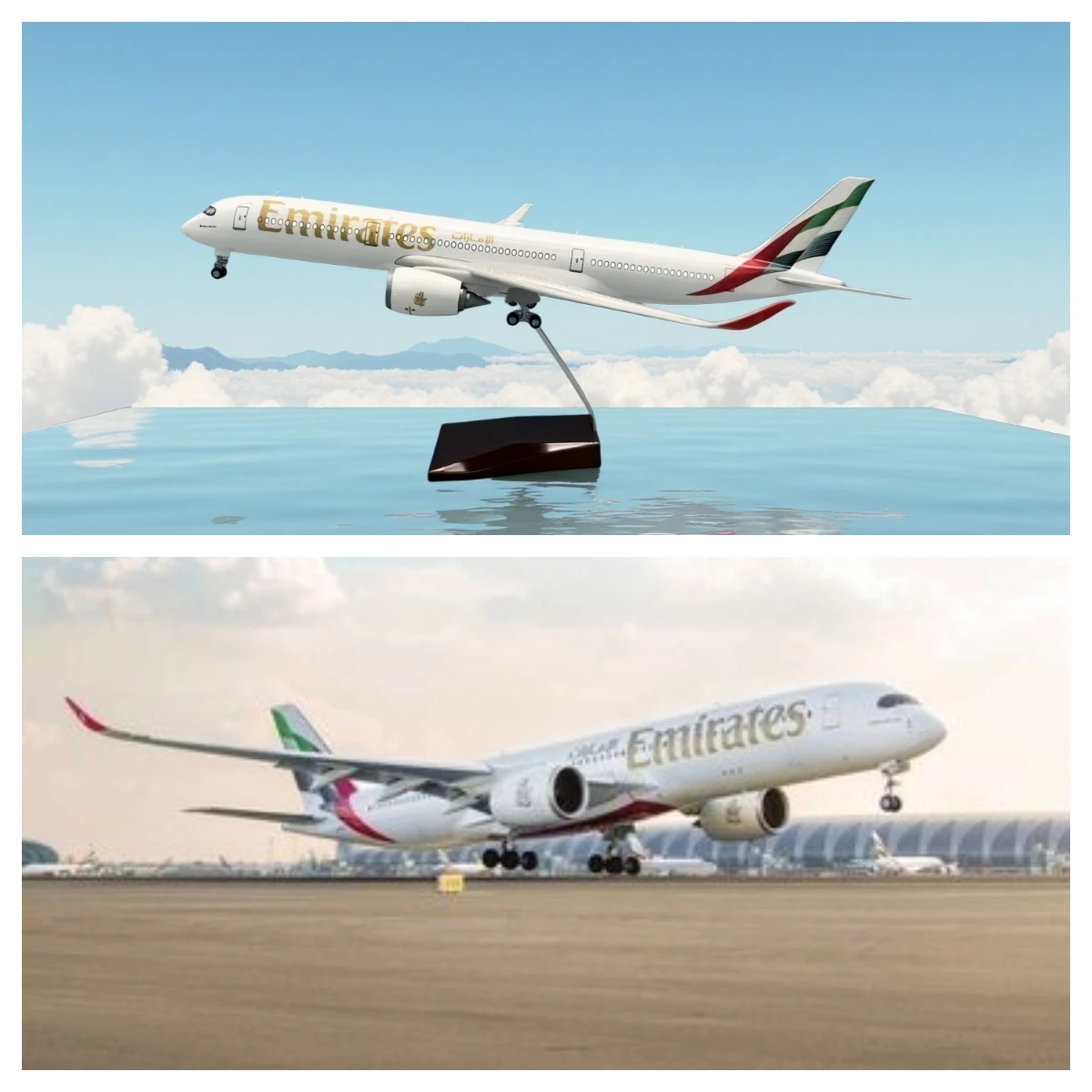 

1/142 Scale 43CM Model Airplane Airbus A350 Aircraft UAE/Emirates Airlines Model Light Wheel Diecast Resin Plane Collection Disp