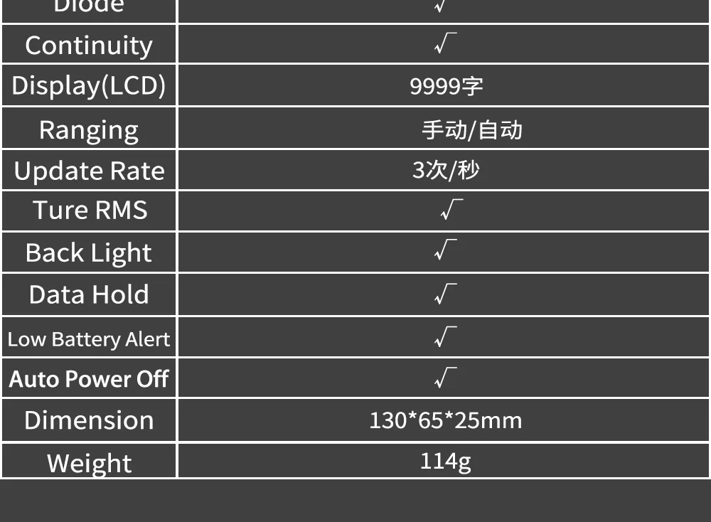 ZOYI ZT-109 Auto Range Multimeter High Precision Digital Mini Voltage Current Resistance Square Wave Measurement