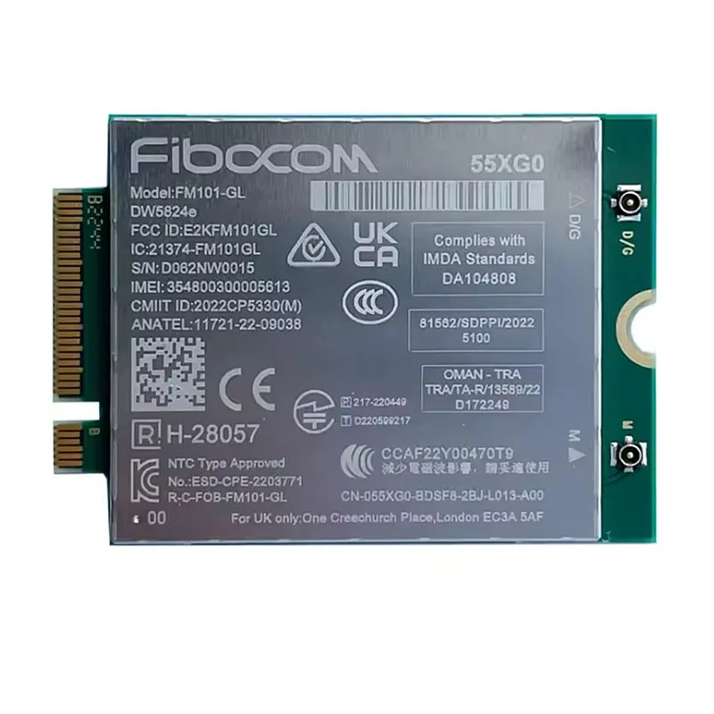 Fibocom FM101-GL DW5824e LET Cat6 M.2 Module For Dell 7330 7430 7530 7410 Laptop 300Mbps 4G WWAN Card