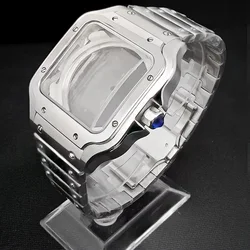 Watch Case NH35 Case Set 316L Steel Bracelet with Sapphire Glass Butterfly Clasp Accessory for 2813/8215/NH35 Movement