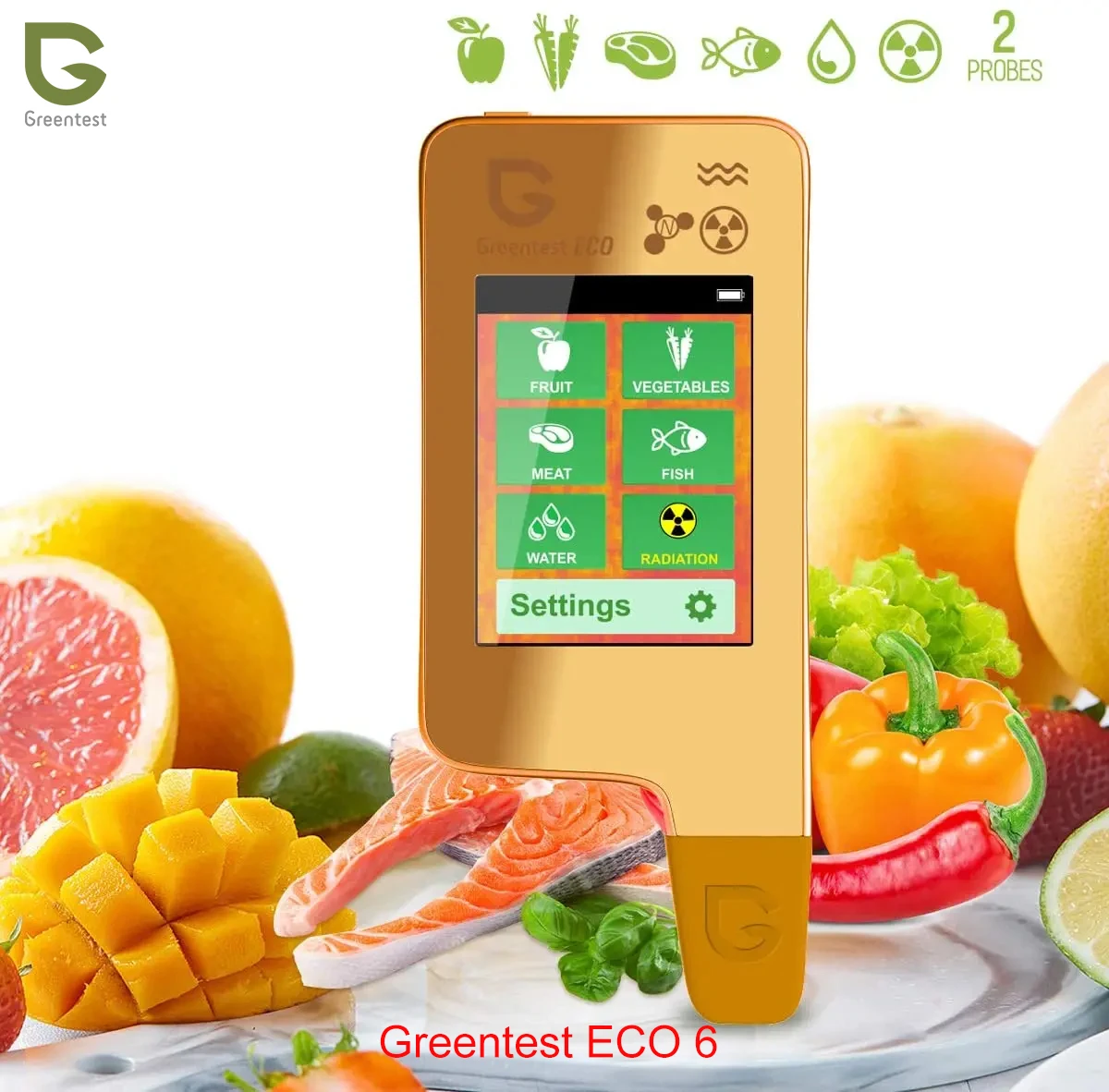 

Radiation Detector Greentest-ECO6 Updated Home Kitchen Nitrate Tester TDS Water with Bluetooth Function and Capacitive Screen