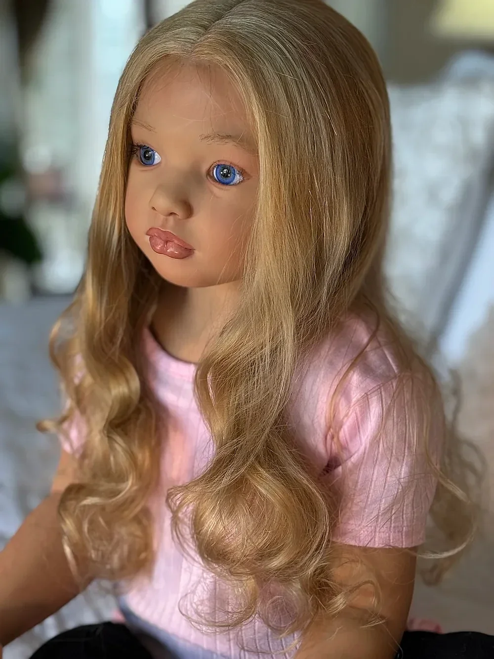 Fornecimento limitado personalizado, bebê reborn aloenka de 41 polegadas com cabelo enraizado à mão, kit pintado de peça diy com corpo de pano