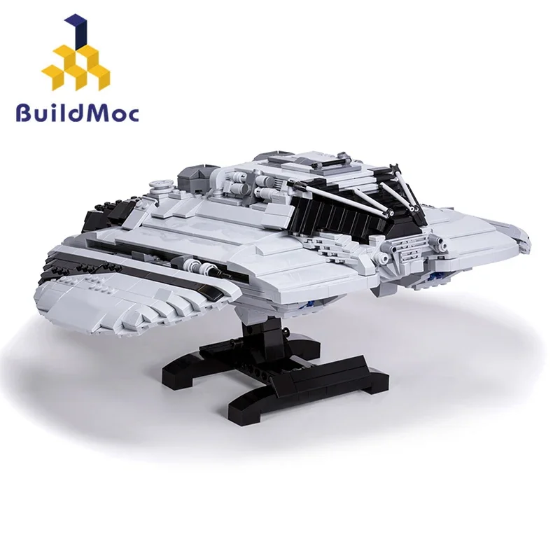 MOC Galacticaed Battlestars Raider Building Block Set Space Combat Warship Brick Block Lnvasion Aircraft Model Toy for Kids