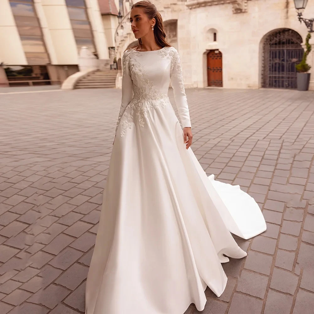 Charming Scoop Wedding Dresses for Ladies Elegant A Line Bridal Gowns Exquisite Ivory Vestidos De Novia 2025 New Summer
