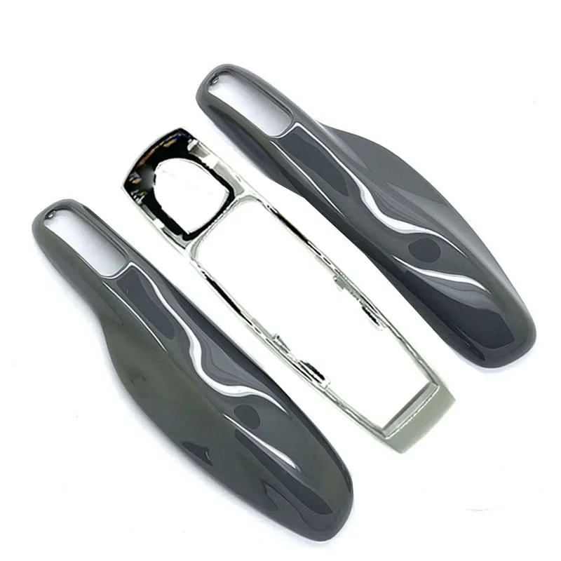 Mix Silver Center Car Smart Remote Key Case Cover For Porsche Panamera Spyder Carrera Macan Boxster Cayman Cayenne 911 970 981