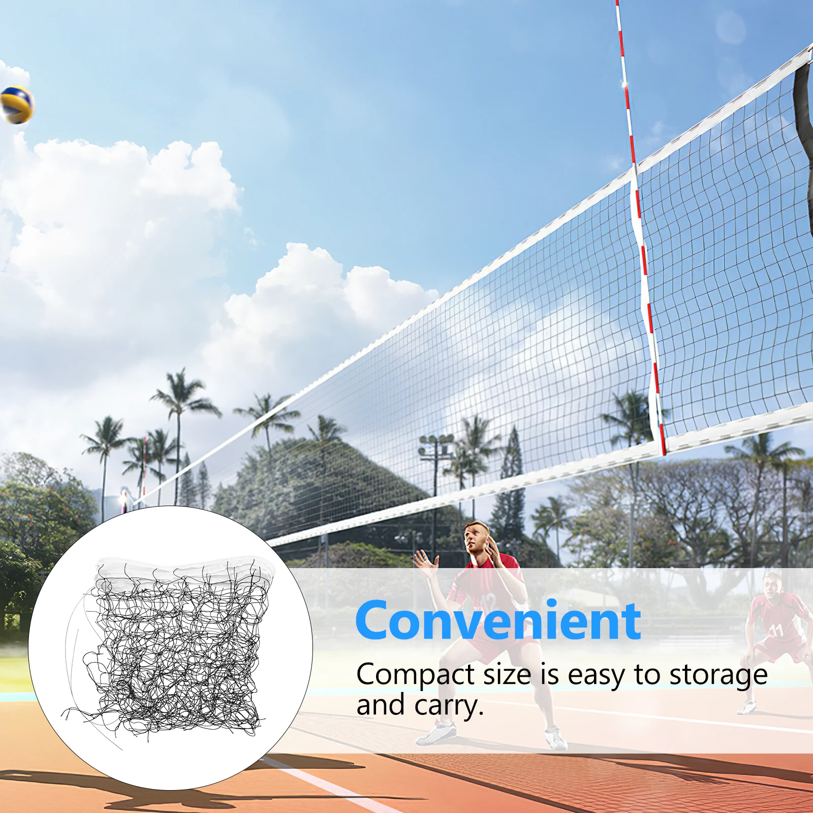 

Volleyball Net Durable Weather Resistant Sports Play Stand Color Long Use Storage Carry Braided Team Sports Volleyball