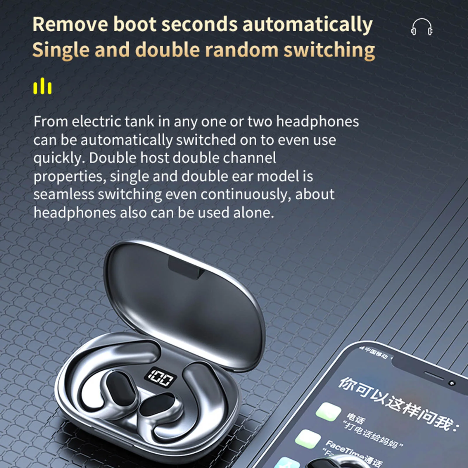 سماعات مترجم اللغة بلوتوث 5.3 سماعات أذن مترجم اللغة GT01 للحد من الضوضاء للسفر للتعلم