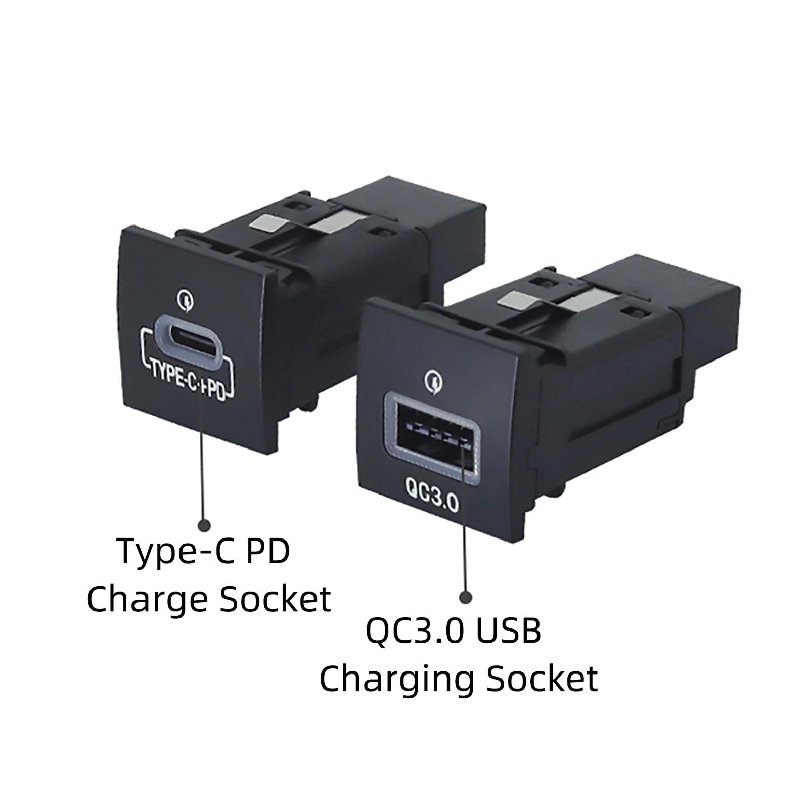 For VW Golf 6 Jetta 5 MK5 Scirocco 06-12 QC3.0 Type C PD USB Quick Car Charger Socket Nondestructive Replacement Harness 12V/24