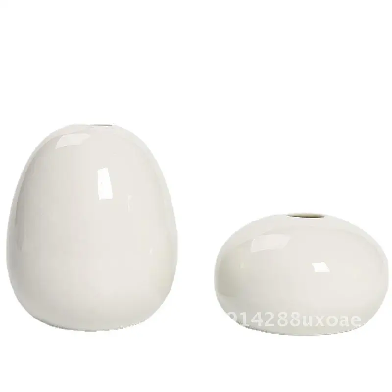 

Modern European Style Ceramic Vase Small Fresh White Dried Flower Insert Handmade Home Decor Artistic Ornaments for Living Room