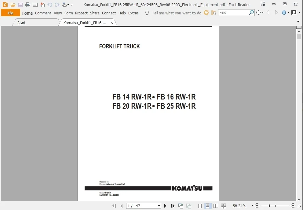 Komatsu Forklift Full Parts and Service Manuals