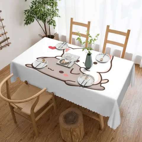 Bear And Panda Bubu Dudu Balloon Custom Rectangular Tablecloth Oilproof Table Cover for Festival Party Decorations Table Cloth