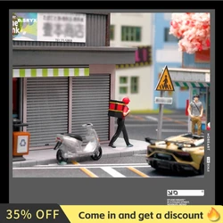 Kicarmod Limited Edition 1/64 Scale Model Exquisite Figure Deliveryman Waiter Set Gift for Fans in Scale Diecast Model Car