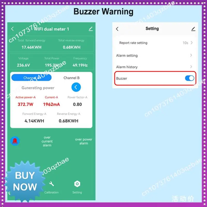 حار Ltem Tuya الذكية واي فاي الطاقة ثنائي الاتجاه متر مرحلة واحدة مع الجرس الزائد إنذار التطبيق رصد الإنتاج بالطاقة الشمسية الاستهلاكية